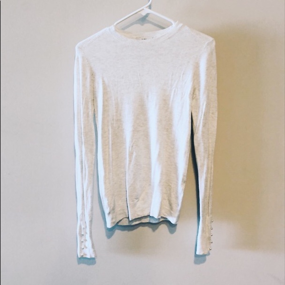Zara Light Grey Knit With Pearl Detailing